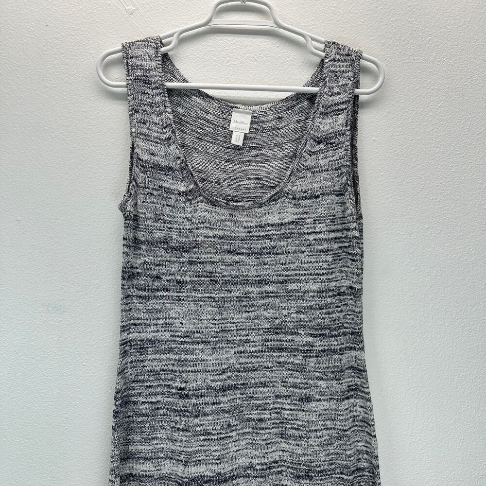 MaxMara Leisure Biglia Marbled Black Gray Blue Knit Sleeveless Midi Dress Large - Picture 3 of 10